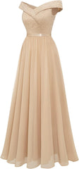 Rochie de domnișoară de onoare din dantelă pentru femei A-linie de pe umăr rochii de bal din dantelă florală din dantelă din șifon
