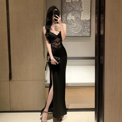 Black Lace Prom -klänningar Kvinnor Bodycon Dresses Evening Party Club Fashion Spring Dresses