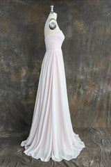 A-line Chiffon Gown Sweetheart Strapless Ruffles Long Bridesmaid Dress