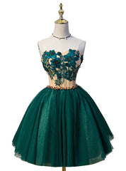 Ball Gown Green Sweetheart Tulle Lace Up Homecoming Dress