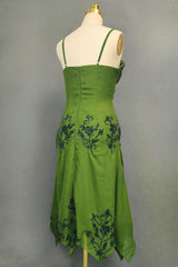 Green A line Prom Dresses Spaghetti Straps Evening Dresses Chiffon Formal Dresses