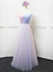 Colorful Tulle Pleats Sweetheart Bridesmaid Dress