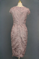 Elegant Lace V-neck Cap Sleeves Mother of the Bride Dresses with Sash