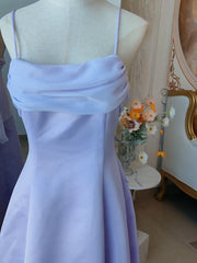 Elegant Purple Spaghetti Straps Prom Dress Fairy Formal Party Gown Evening Dress