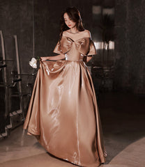 Lovely Bow Satin Long Ball Gown Formal Dress