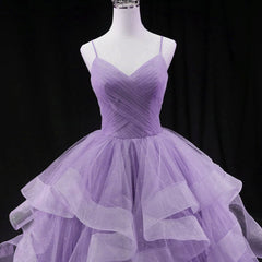 Glam Tulle Light Purple Long Formal Dress Ball Gown Sweet 16 Dresses prom dresses shops