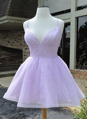 Lovely Purple Tulle Short Homeocoming Dress Purple Party Dress Prom Dress prom dresses shops