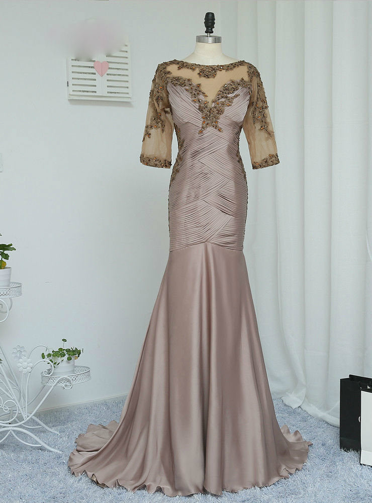 Marvelous Brown Mother Of The Bride Dresses Mermaid Half Sleeves