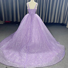 Purple Sweetheart Sequined Evening Party Dress