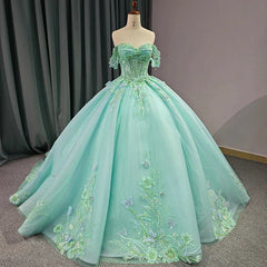 Quinceanera Dress Exquisite Princess Ball Gown Cap sleeve Quinceanera Dresses with 3D Appliques