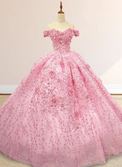 Quinceanera Dress Luxury Ball Gown Appliques Off the Shoulder Sweet Dresses Beading