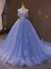 Princess Quinceanera Dresses Off The Shoulder Applique Sweet 16 Party Prom Gowns