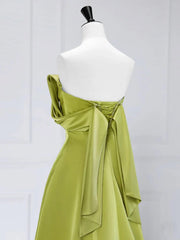 Atmosphere Green A-Line Satin Off Shoulder Long Prom Dress Long Formal Luxury Dignified Party dress