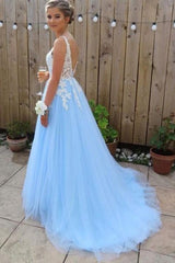 Light Blue Prom Dress, Dresses For Graduation Party, Formal Dress