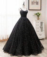 Mermaid Wedding Dress, Black Sweetheart Tulle Long Prom Dress, Black Tulle Formal Dress