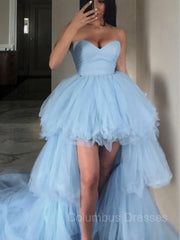 Fantasy Dress, A-Line/Princess Sweetheart Sweep Train Tulle Prom Dresses