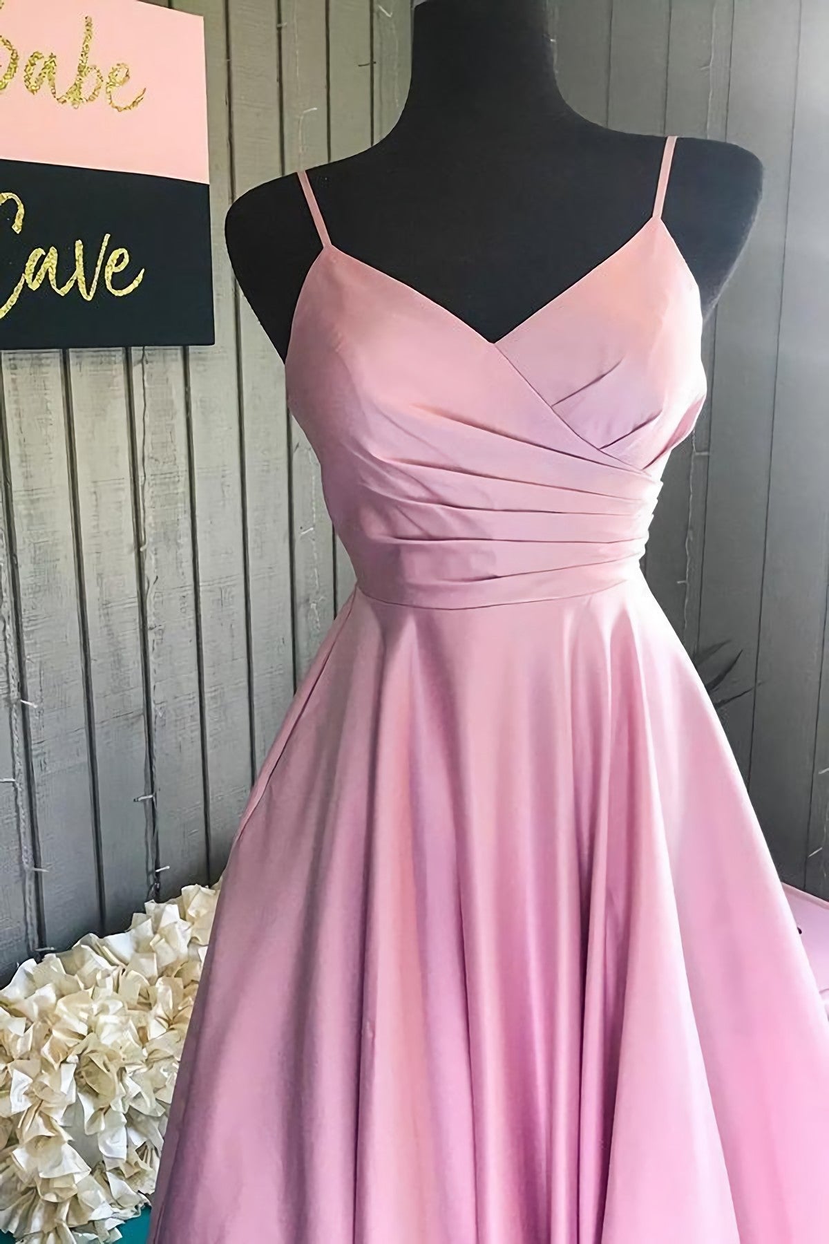 White Prom Dress, Elegant Pleated A Line Pink Customized Floor Length Long Prom Dress, Ae893