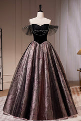 Bridesmaid Dress, Black Satin Tulle Long Prom Dress, A-Line Off Shoulder Evening Dress Formal Dress